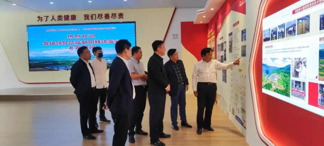 遼寧省農(nóng)業(yè)廳領(lǐng)導(dǎo)一行到朝陽韓偉蛋業(yè)考察調(diào)研